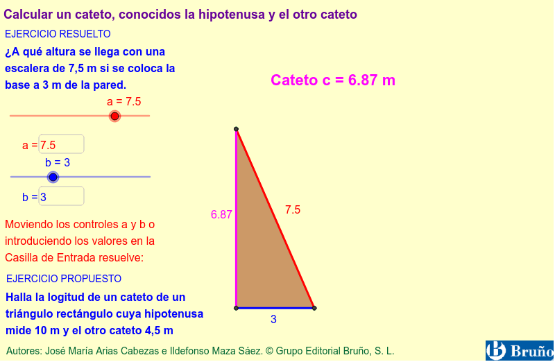 Calcular un cateto, conocidos la hipotenusa y el –