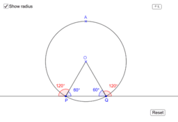 Tangent 90 degrees to radius – GeoGebra