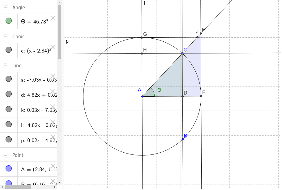 Final Compass & Straight Edge Trig Construction GeoGebra