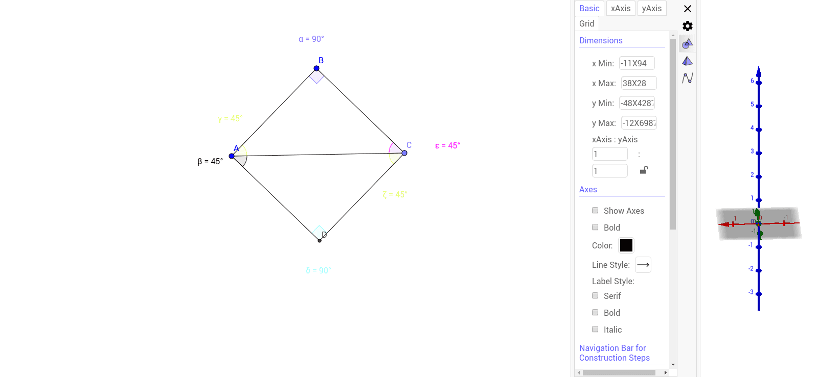 Rectangle angles GeoGebra