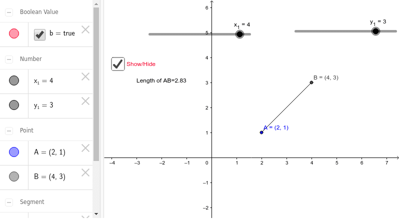 Distance Formula – GeoGebra