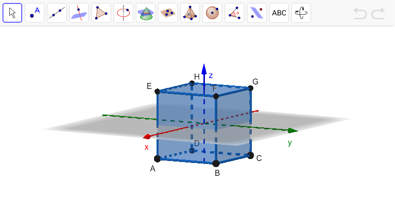Cubo centrado na origem do referencial
