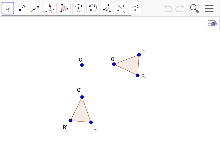 Determine the angle of rotation. Express as a clockwise rotation.