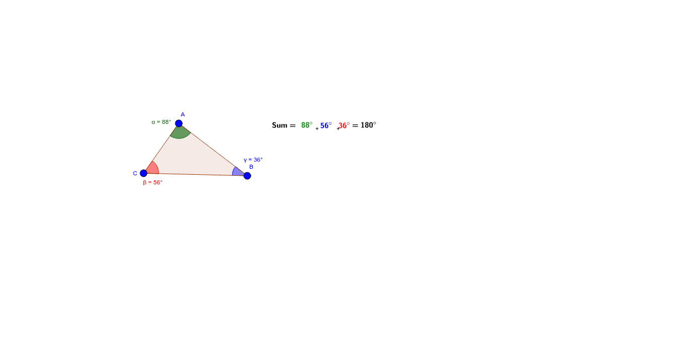 Sum Of The Interior Angles Of A Triangle Geogebra