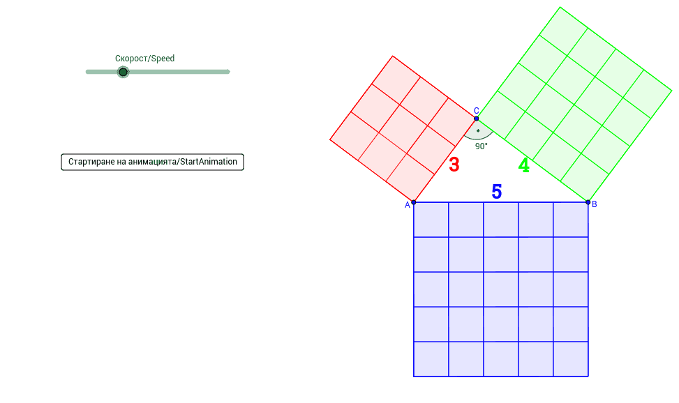 Питагорова тройка 3-4-5. – GeoGebra