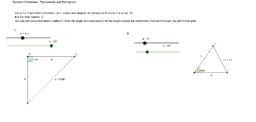 Dynamic worksheet trigo – GeoGebra