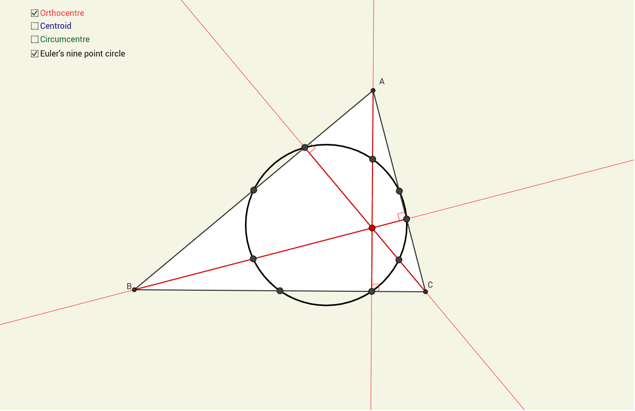 Euler's NinePoint Circle GeoGebra