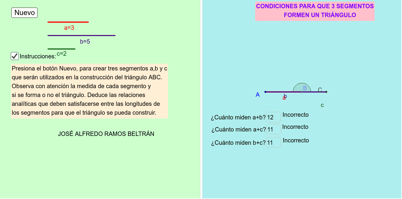 Condiciones Para Que Tres Segmentos Formen Un Triangulo Geogebra