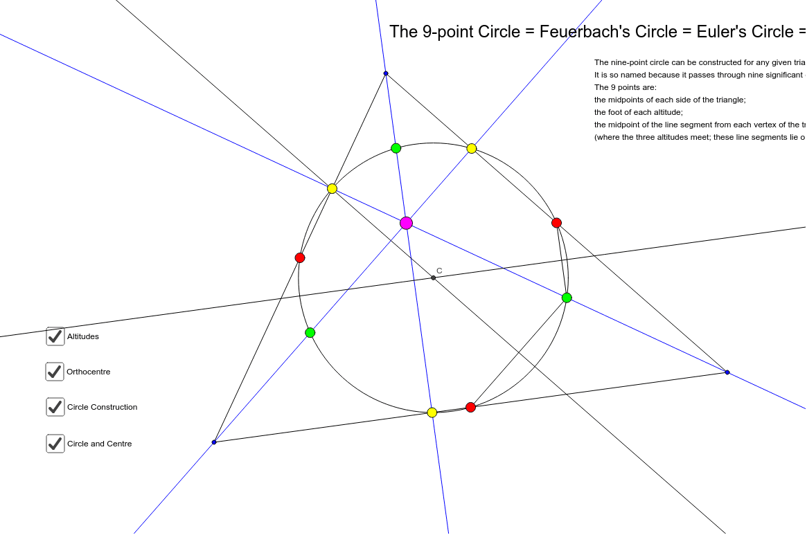 The Nine Point Circle – GeoGebra