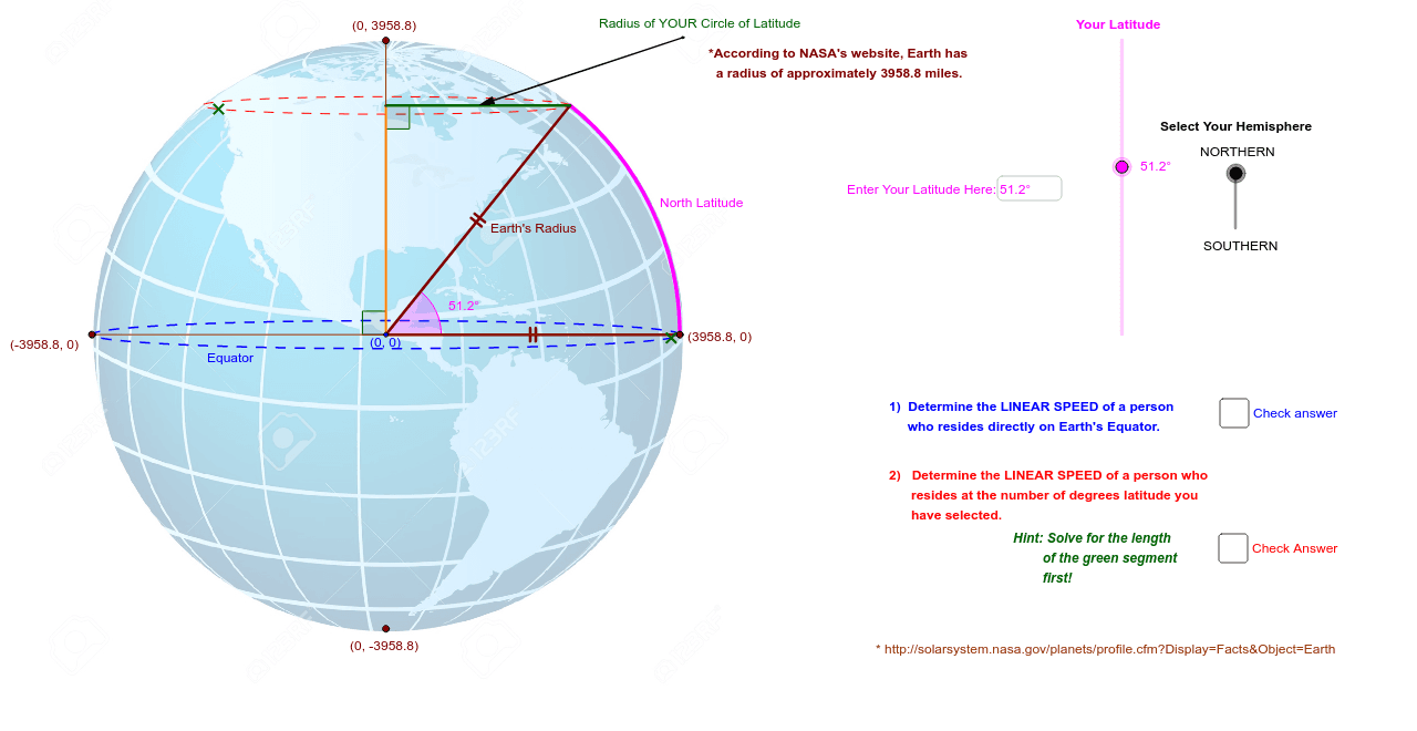Angular vs linear speed geogebra