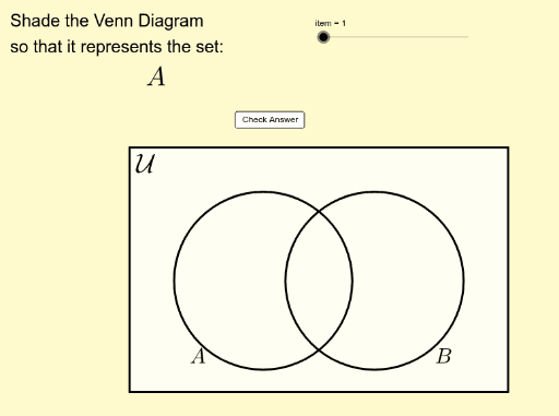 shading venn diagrams geogebra shade the venn diagram