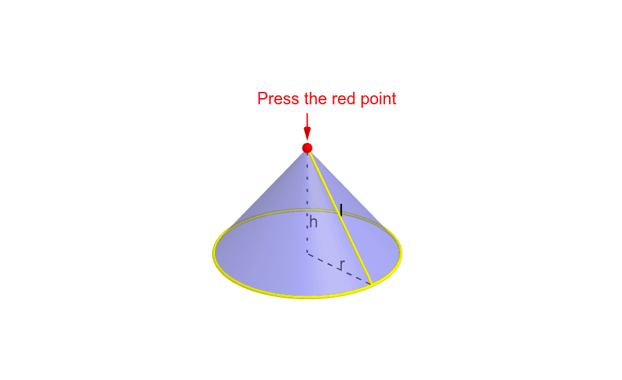 Curved Surface Area of Cones GeoGebra