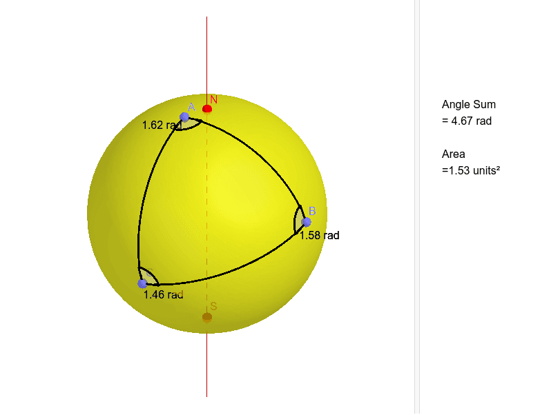 sum of angles in a triangle spherical geometry