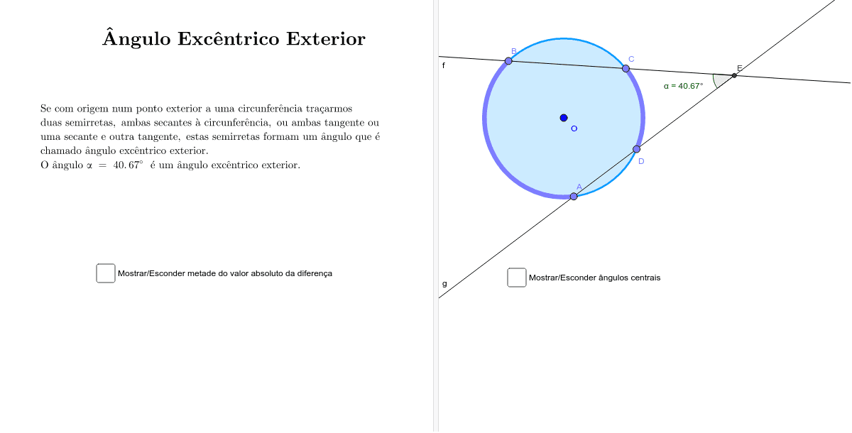 ÂNGULO EXCÊNTRICO EXTERIOR