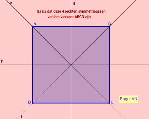 Afkorting heden Verplaatsbaar Symmetrieassen vierkant. – GeoGebra