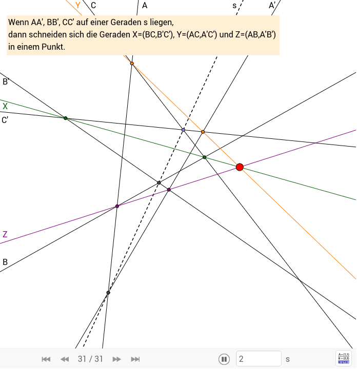 Satz von Desargues - dual – GeoGebra