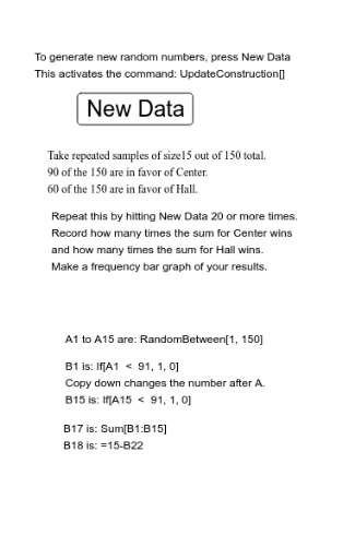 AFF Random Sampling Using a Spreadsheet – GeoGebra