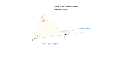 Theorem 06 The Exterior Angle Of A Triangle Geogebra