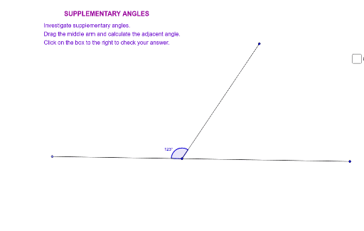 Investigating supplementary angles – GeoGebra