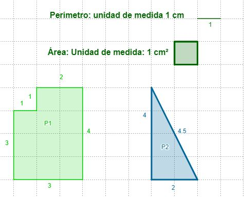 Vamos a medir el perímetro y el área de estos polígonos...
