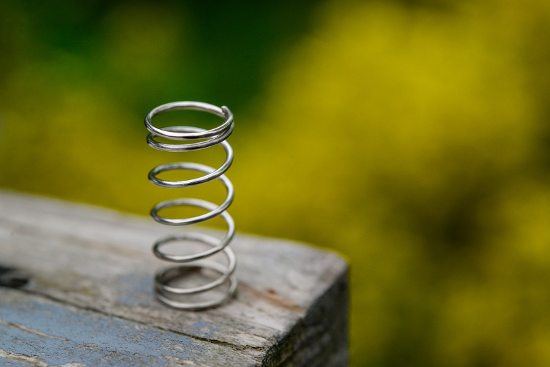 [url=https://pixabay.com/en/spring-helical-metal-steel-1453075/]"Coil Spring"[/url] by Skitterphoto is in the [url=http://creativecommons.org/publicdomain/zero/1.0/]Public Domain, CC0[/url]
A coil spring that follows Hooke's law.
