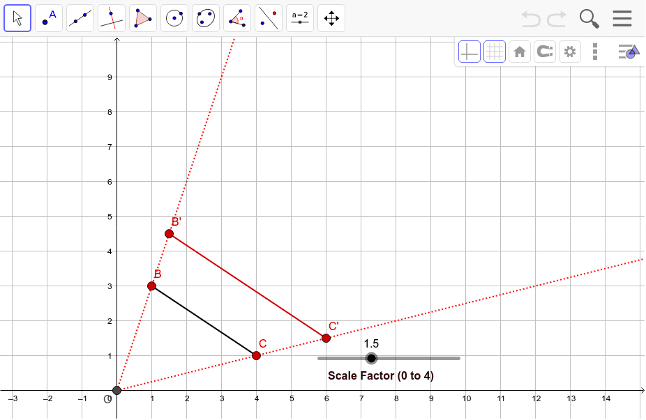 Dilation Property Investigation – GeoGebra