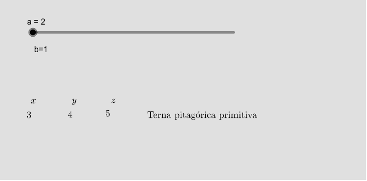 Modifique os controles para gerar as ternas. Tente explicar cada terna não primitiva.