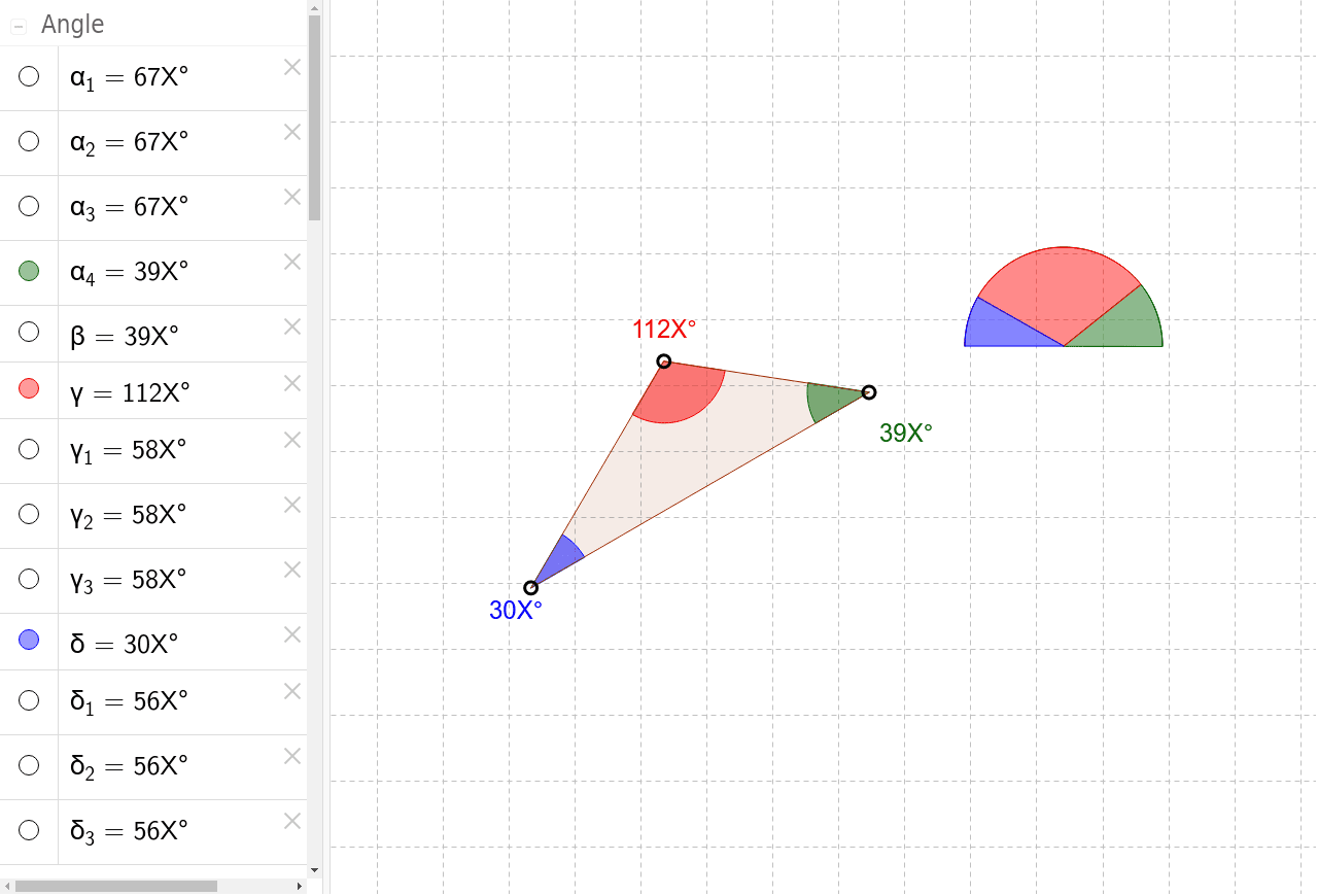 Sum of Angles of Triangle GeoGebra