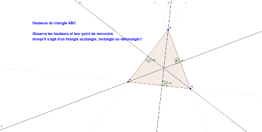 point de rencontre des hauteurs dans un triangle