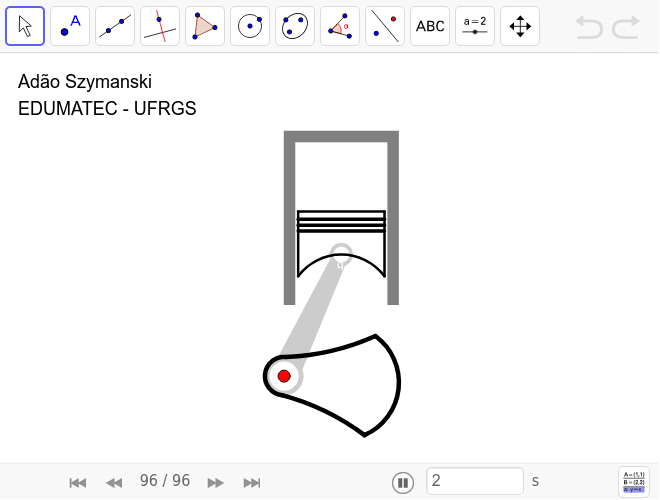 Move the red point and observe the piston's movement.