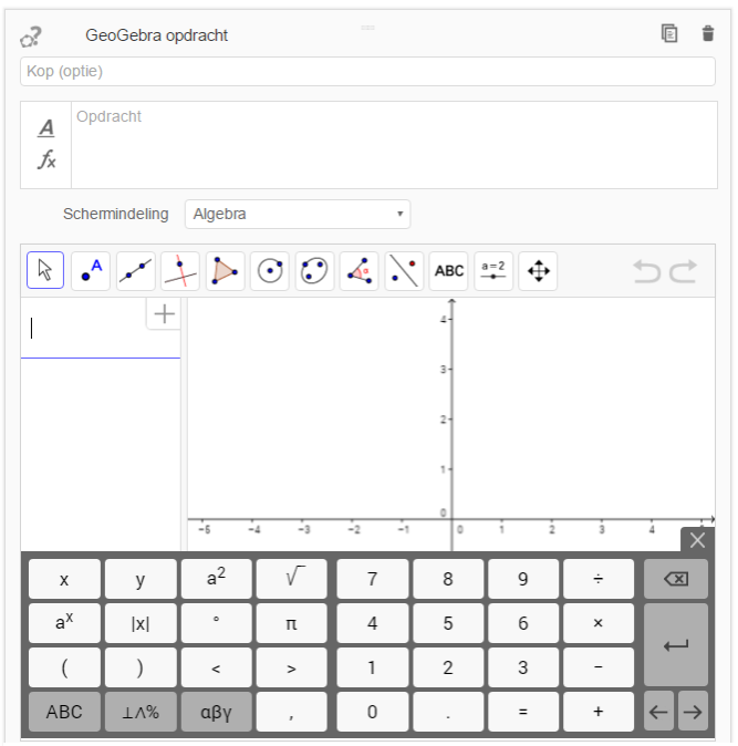 GeoGebra opdracht invoegen