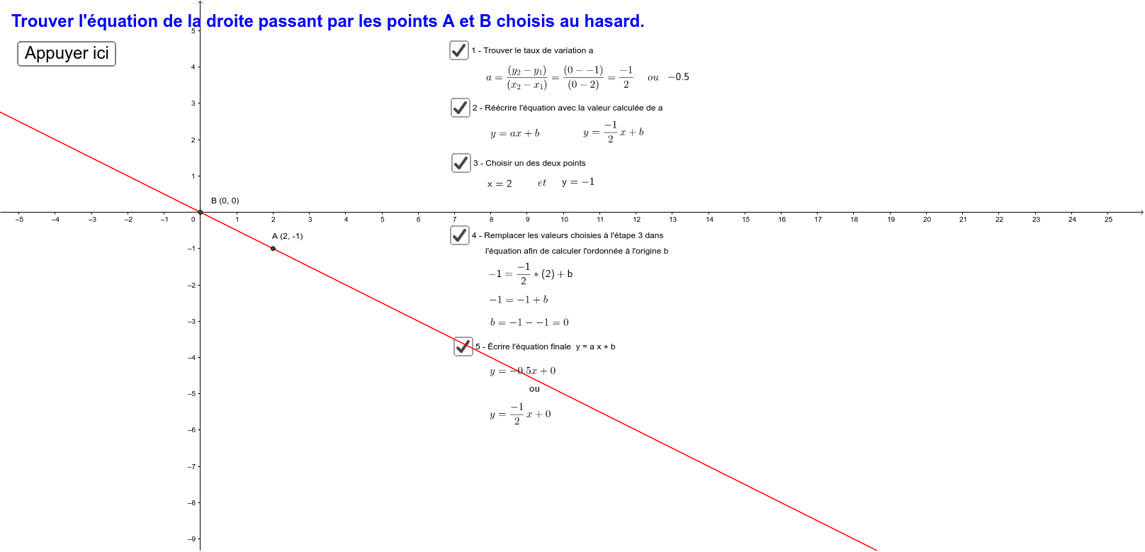 Comment Trouver L équation D Une Droite Trouver l'équation d'une droite – GeoGebra