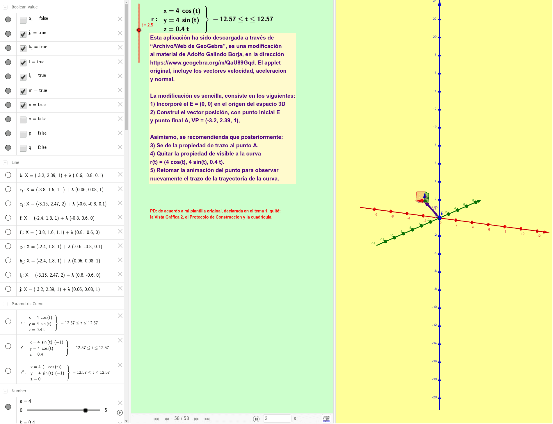 Explorando opciones de GeoGebra
