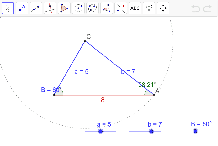 Sine Law (Ambiguous Case) – GeoGebra