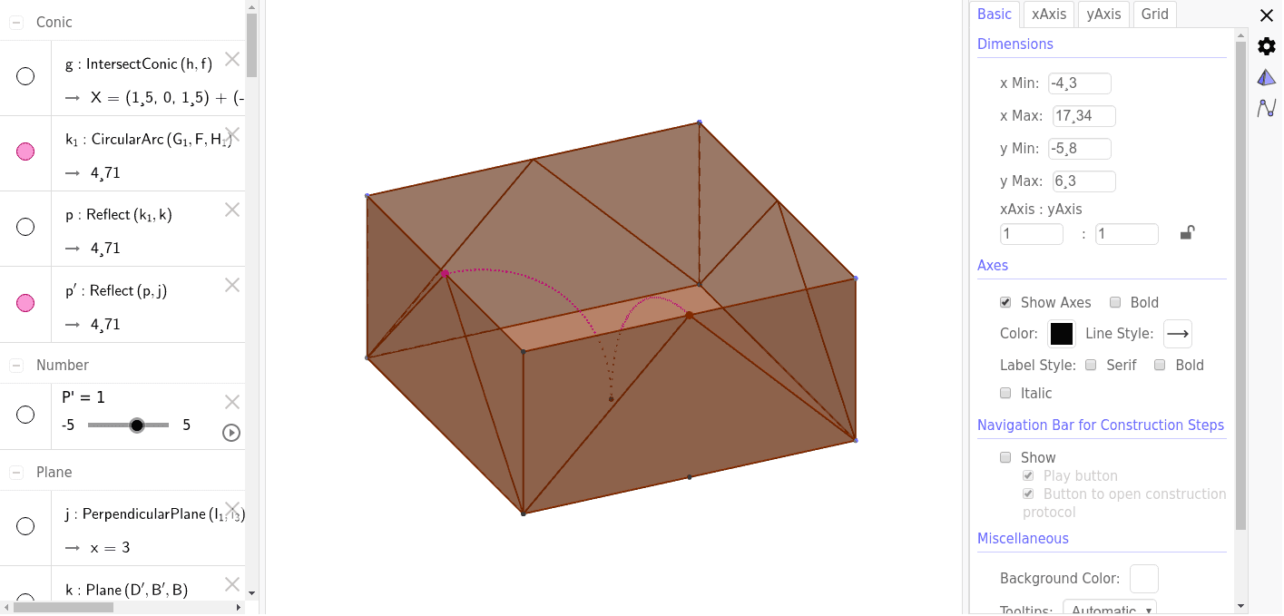 立方体の裏返し 側面倒し Geogebra 立方体の裏返し 側面倒し Geogebra