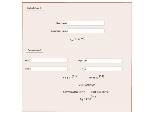 Geometric sequence calculator – GeoGebra