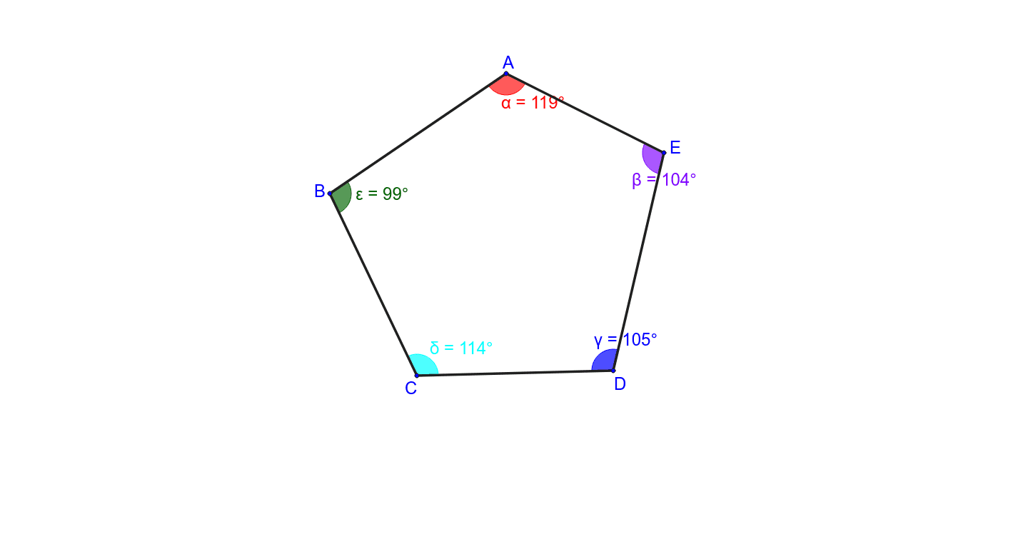 Angles in a pentagon – GeoGebra