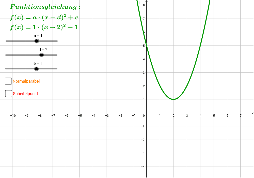 Mache dich mit der nachfolgenden Geogebra-Datei vertraut. Beantworte im Anschluss daran die unten stehenden Fragen.