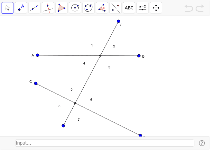 Non Parallel Lines Cut By A Transversal Geogebra