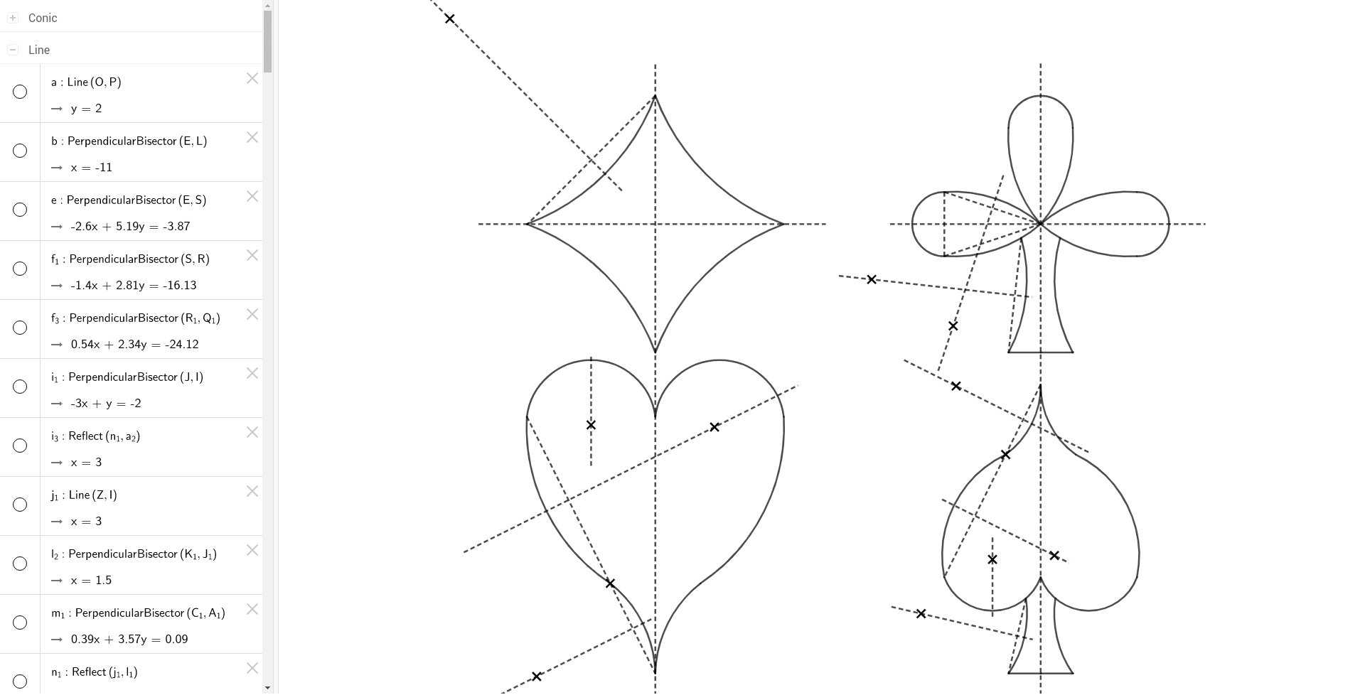 pique,coeur,carreau,trefle GeoGebra