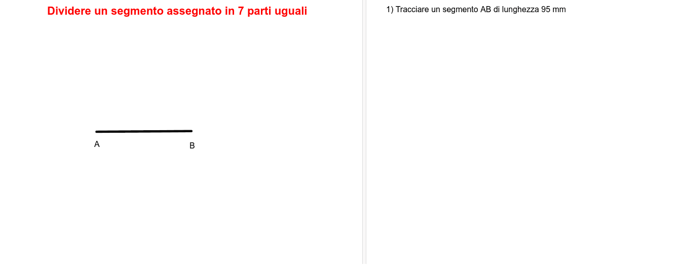 Divisione di un segmento in 7 parti uguali GeoGebra Divisione di un segmento in 7 parti uguali GeoGebra
