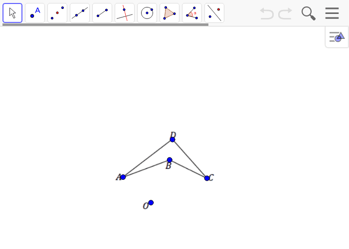 Example 2: Create a scale drawing of the figure below using the ratio method about center O and scale factor r = 3.