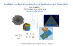 GeoGebra – a place for diverse applications and explorations