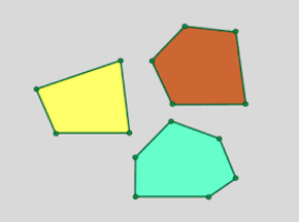 Estos son ejemplos de polígonos irregulares con ángulos interiores menores a 180 grados.