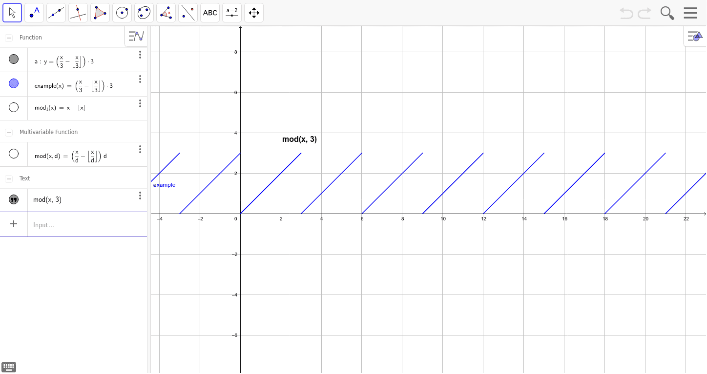 Modulo Operation Geogebra