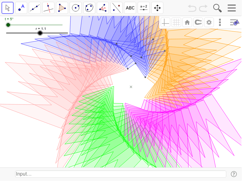 Spiral from polygons GeoGebra
