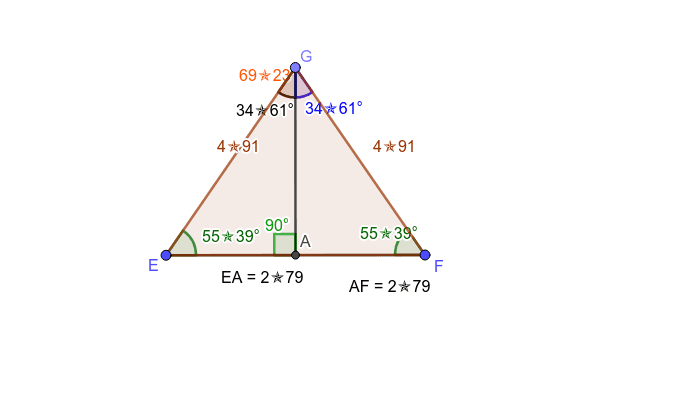 Line bisects vertex angle of isosceles triangle – GeoGebra