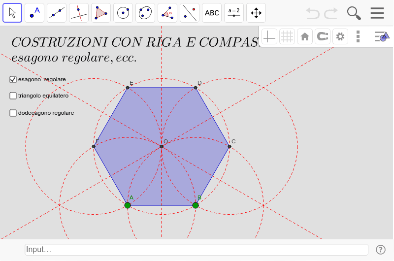 Riga E Compasso Lesagono Regolare Geogebra