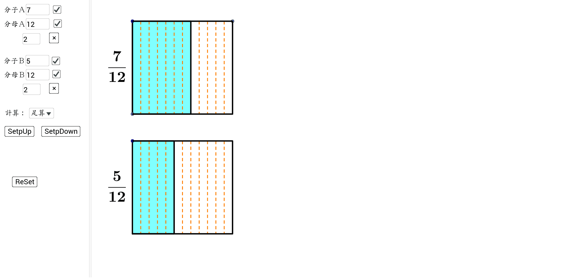 分数の加法減法 Geogebra 分数の加法減法 Geogebra