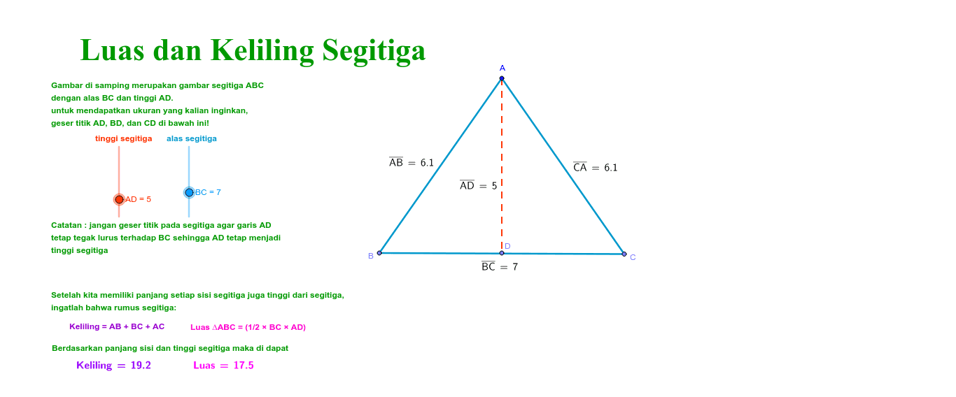 Luas Dan Keliling Segitiga Geogebra